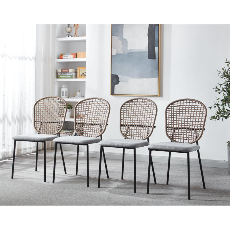 Ensemble de chaises de salle à manger et de café noir et gris NOIR et gris