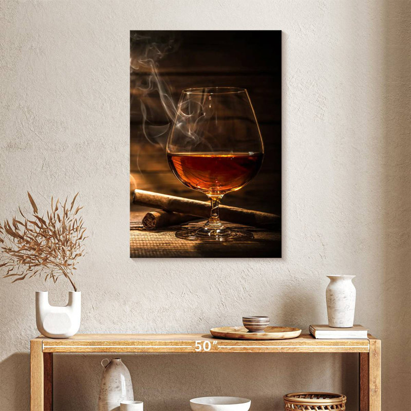 Yarlin Cigar With Whiskey, 36" H x 24" W
