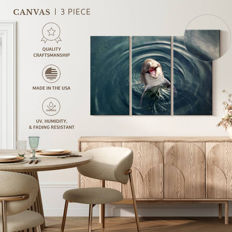Brampt Excited Dolphin, 32" H x 50" W
