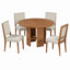 Ensemble de table de salle à manger 5 pièces pour 4 personnes, table de salle à manger de style minimaliste avec 4 chaises rembourrées en bois massif-1586509589