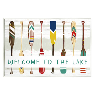 " Lake House Welcome Boat Paddles " Graphic Art Print