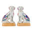 Tobacco Leaf Porcelain Dog Figurines Pair