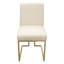 Ensemble de (2) chaises Skyline en tissu crème avec structure en métal doré poli
