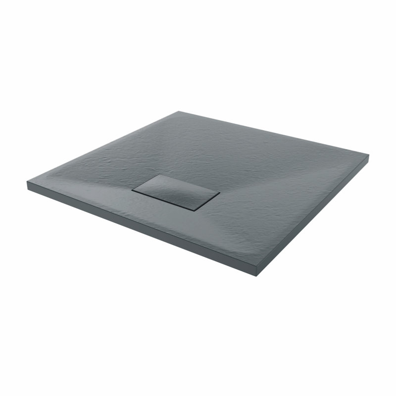 Rheeta Slate Shower Tray, 70cm H x 70cm W x 3.2cm D, Left, Anthracite