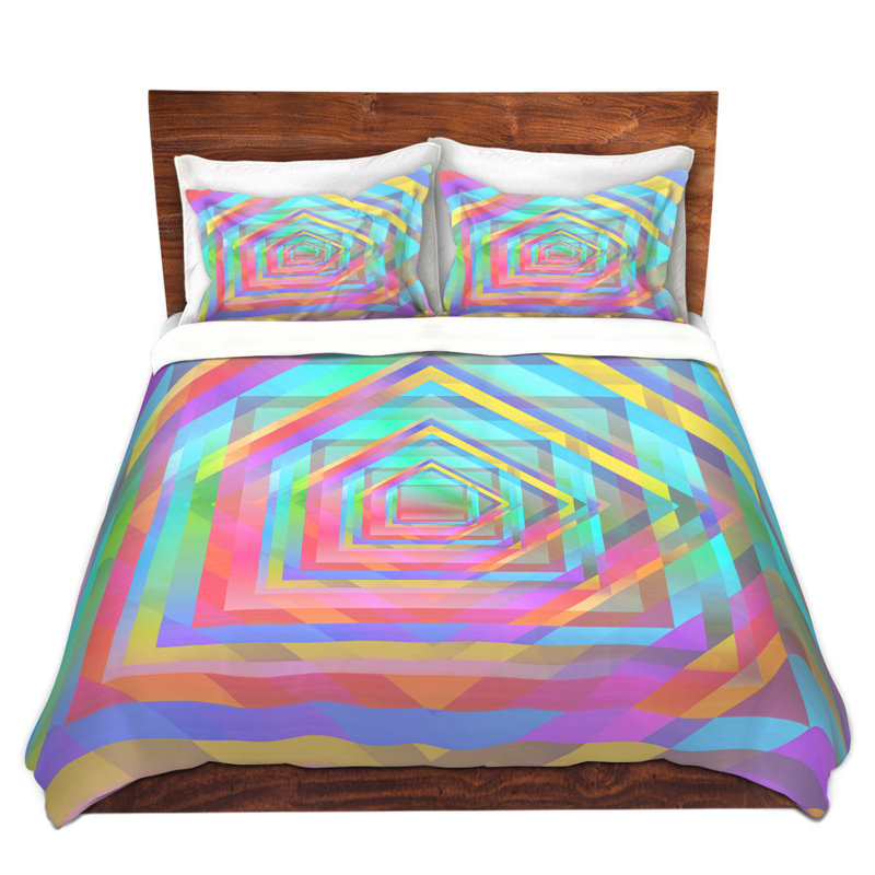 Ensemble de housse de couette en microfibre DiaNoche par Julia Di Sano - Rainbow Vortex 1