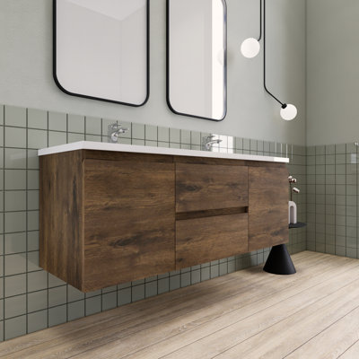Meuble-lavabo double 60 po Alcester Ivy Bronx