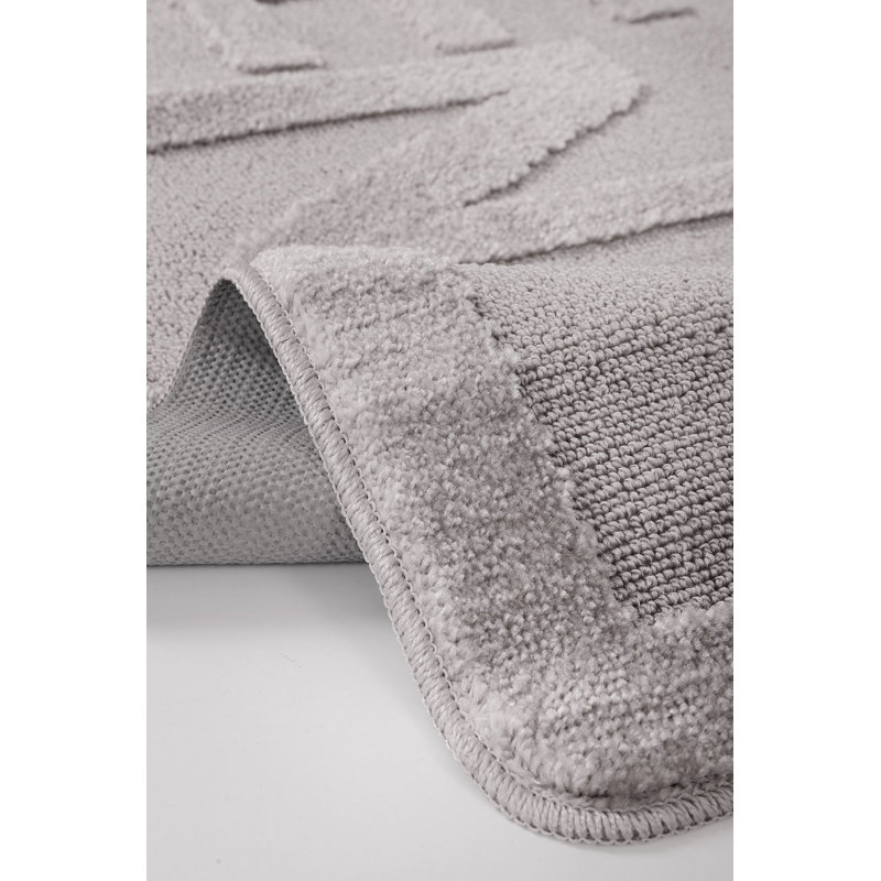 Tapis de bain antidérapant, gris, 23,6 po x 39,4 po | 100% polypropylène, épaisseur totale de 10 mm, 1 300 g / m² | Lavable à la machine à 30 ° F, passer l'aspirateur | Parfait pour la sécurité et le confort de la salle de bain, conception durable