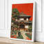 Japanese House with Pine Japandi - Wrapped Canvas-205176040-205176035