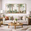 «Soft Neutral Tropical Palms and Botanical Greenery», reproduction d'art sur toile encadrée 3 pièces.-603496768-603496772