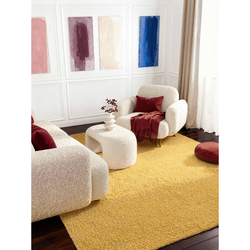Despoina Rectangle Hand Woven Area Rug, Yellow, Rectangle 200 x 290 cm