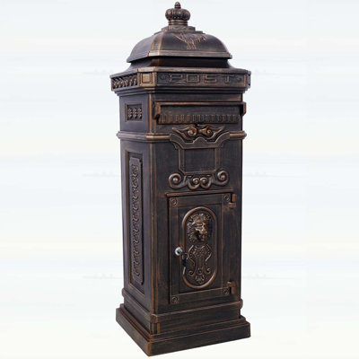 Large-Capacity Garden Floor Mailbox with Waterproof Design and Classic Aesthetic, Perfect for Outdoor Use and Weather Resistance.