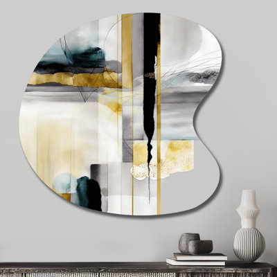 Bexhill - Abstract Shapes Irregular Shape Metal Wall Decor, Black Asymmetrical Metal Art Print