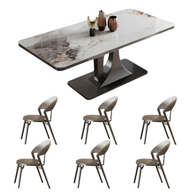 Ensemble de table de salle à manger rectangulaire et chaises