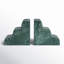Marble Bookends with Candle Holder - Set of 2 - Teal