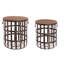 Tables de paniers en métal emboîtées, ensemble de 2