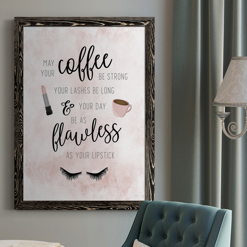 «May Your Coffee Be Strong», reproduction sur toile encadrée, H 37,5 po x l 27,5 po x P 1 po, Cadre noir