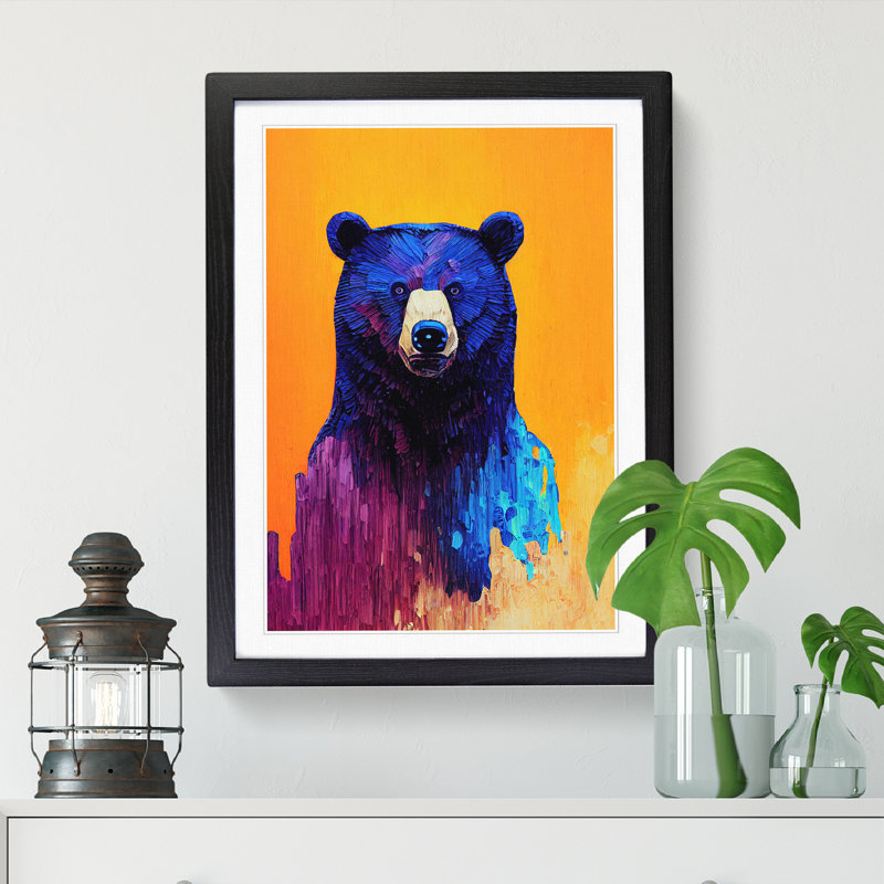 FRM-V0523-221X Bear Vol.4 - Single Picture Frame Print, 64cm H x 46cm W x 2cm D, Oak Framed