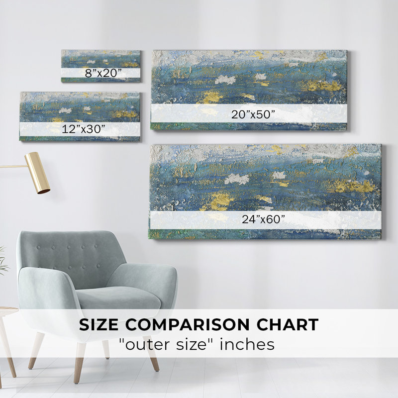 «Sparkling Sea II», toile tendue avec châssis, H 8 po x l 20 po x P 1,5 po
