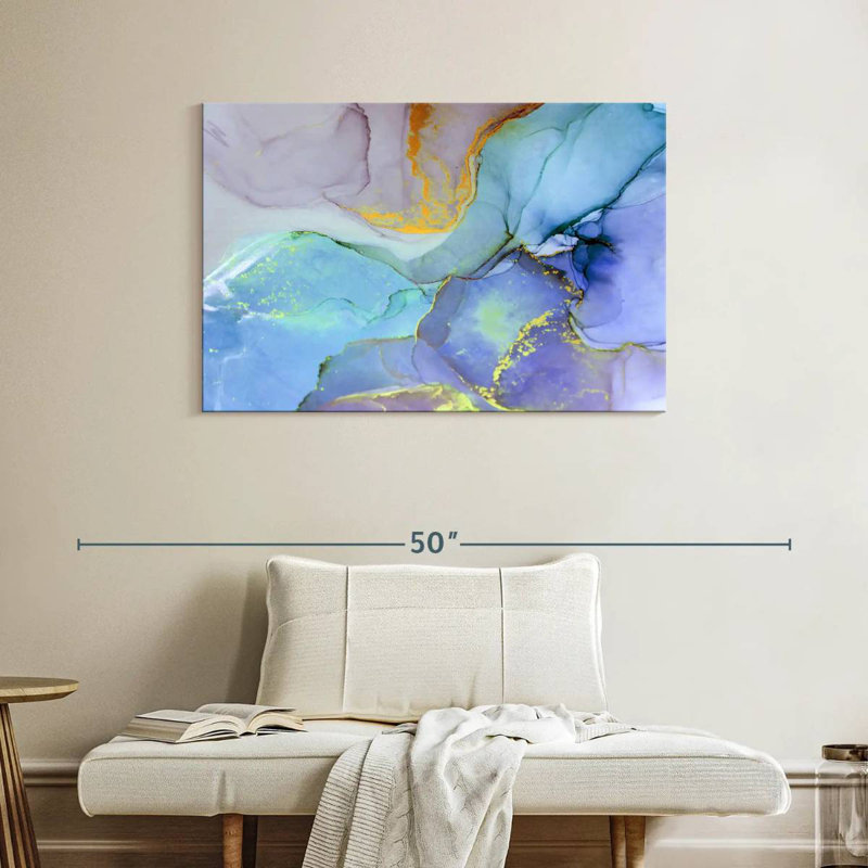 Avery Light Marble Abstract, 26" H x 39" W