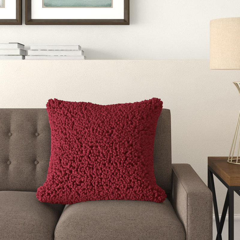 Fringed Reversible Throw Pillow, Black, Cotton