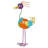 21"H Quirky Metal Rainbow Bird Decor, Animal Statue