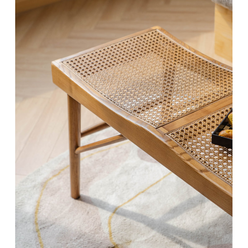 Banc en bois massif et canne Brylynn, Brun