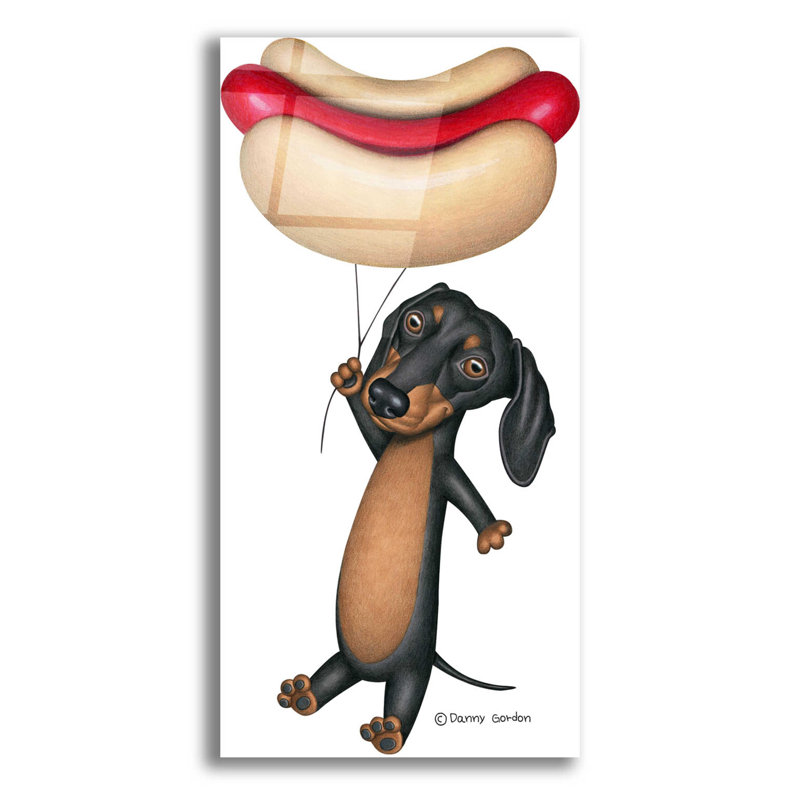 Ballon Hotdog noir teckel, H 24 po x l 12 po x P 0,2 po