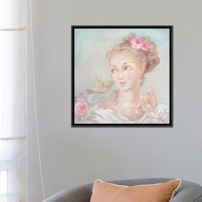 «French Lady with Bird», reproduction d'art sur toile tendue