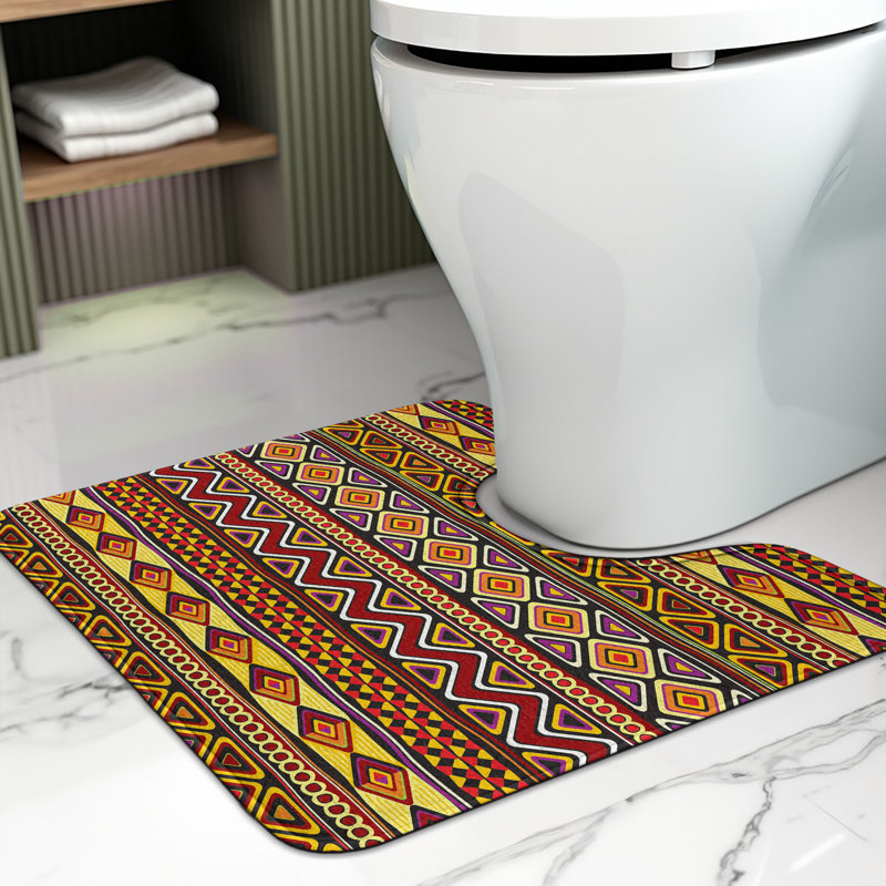 Multicolore tapis de salle de bain en U africain 20 po