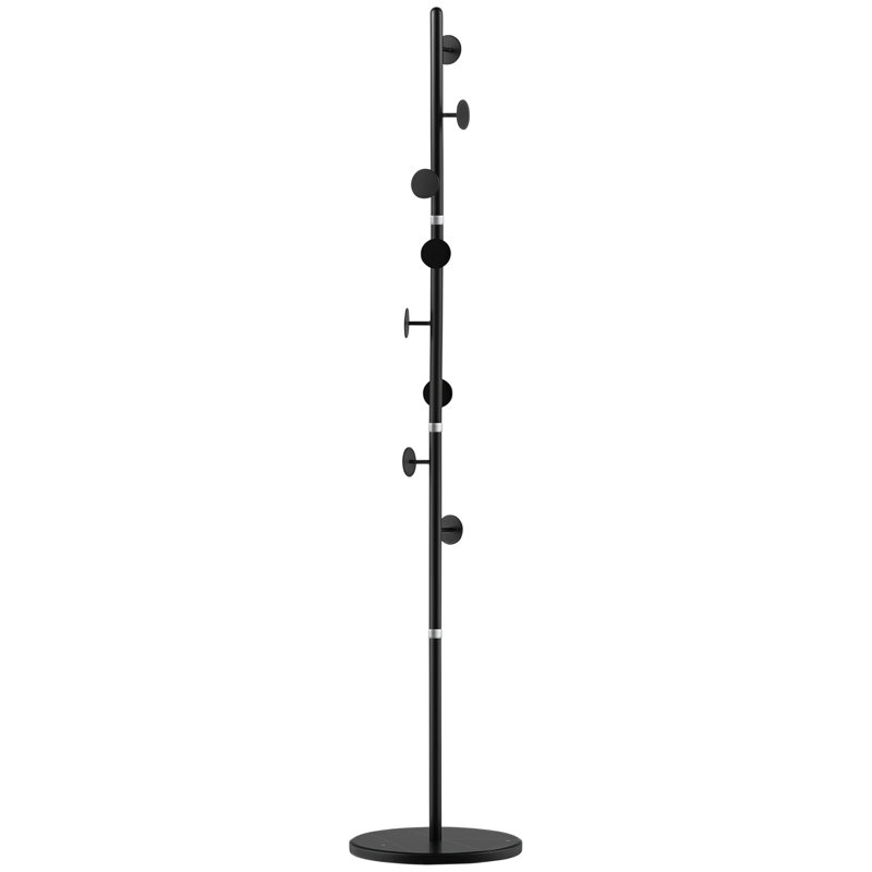 Gabriyel Steel Freestanding 8 - Hook Coat Stand, Black