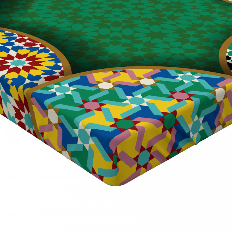 Microfiber Geometric Fitted Sheet, Full Fitted Sheet