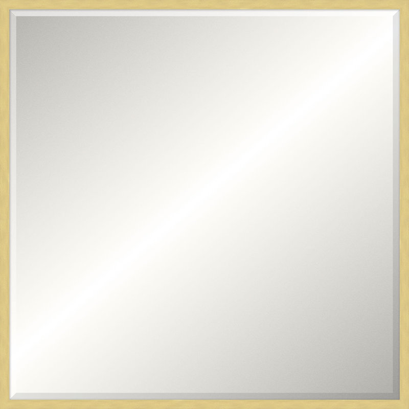 Davenport Solid Wood Mirror, Square, 43.75" x 43.75", Bright Gold