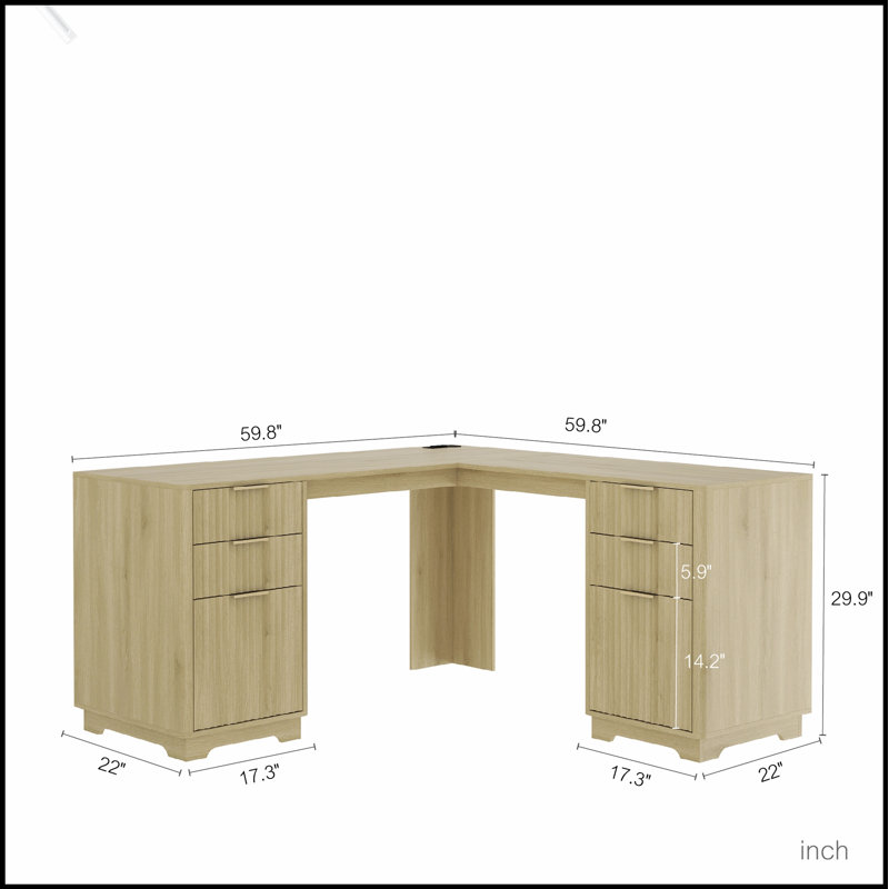 Bureau en L avec chargeur, bureau d'ordinateur avec tiroirs, bibliothèque, éclairage à DEL, bureau d'angle moderne pour le bureau personnel et les jeux