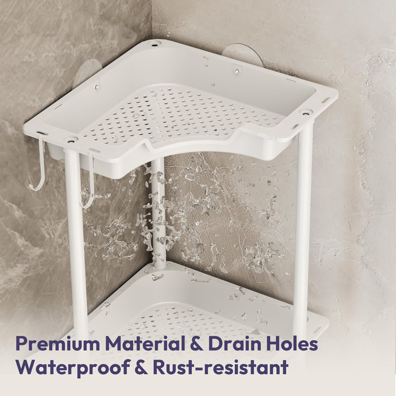 Freestanding Shower Caddy, White