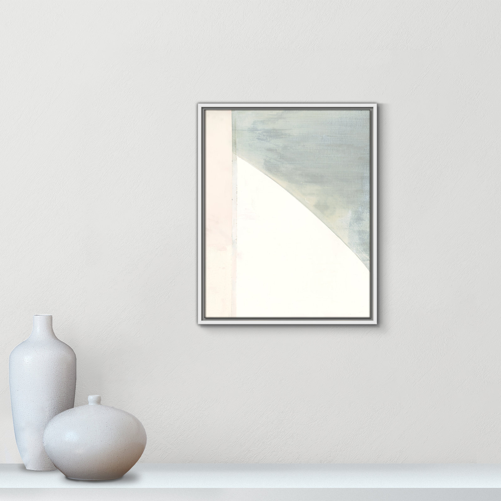 Alexandria "In Neutral I" Painting by Cartissi, White Framed Canvas, 21.5" H x 17.5" W x 2" D