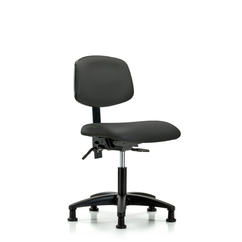 Adaline Vinyl Task Chair, Charcoal, Glides, Not Tilt Included