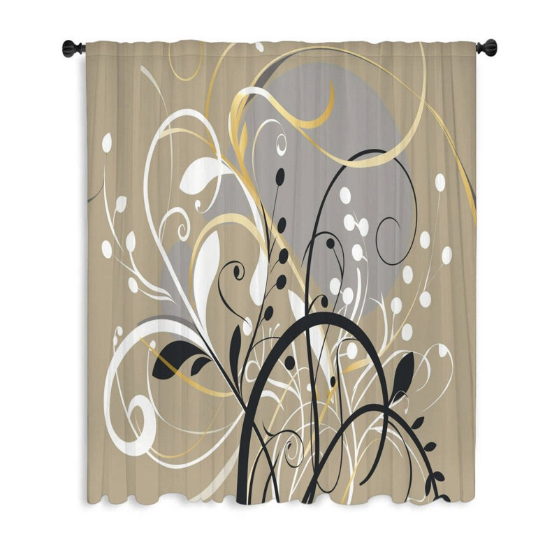 Rideau transparent en polyester Christinia, L 50 po x L 96 po