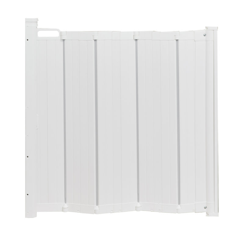 White Plastic Retractable Stairway Safety Gate, 36"