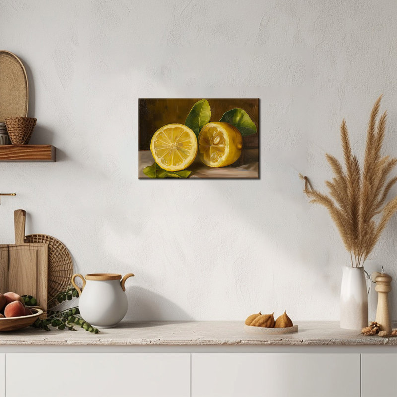 Drew, décor de toile rustique, images de cuisine de fruits, œuvre d'art de citron vibrant pour la cuisine murale, impression murale, 12 x 18 pouces