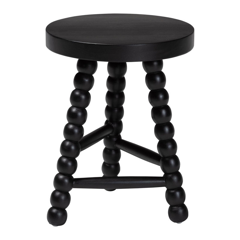 Tabouret d'appoint multi-usages en bois d'acacia bali & pari bali & pari David, noir, Noir