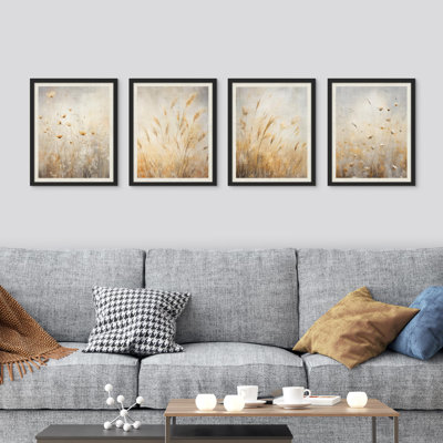 " Ears Of Golden Wheat Close Up " 4 - Pieces