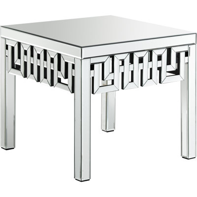 Luong Mirrored Glass Top End Table