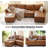 6-Piece 118.5'' Reversible Modern L-Shape Sectional Sofa With Storage Seat- Faux Leather-Brown-321356831