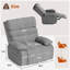 Fauteuil inclinable en lin de 34 po avec massage et chauffage