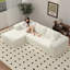 Canapé modulaire convertible en velours côtelé avec accoudoirs larges et fonction de canapé-lit - Convient aux animaux de compagnie, sans compression, sans assemblage-1650935711-1650935697