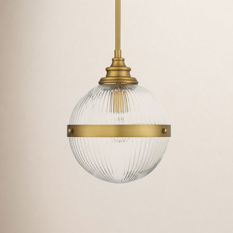 Luminaire suspendu sphère 1 lumière Ker Wilma, Laiton naturel