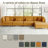 Seemab 5 - Piece Upholstered Orange Corduroy Modular Sectional with Pillow Back and Removable Ottoman-109448924