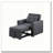 Zoey 33.25" Dark Gray Linen Convertible Sleeper Chair with Side Pocket-846940445