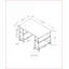 Bureaux, bureau d'ordinateur industriel de 48 po avec tablettes de rangement, stratifié noir aspect marbre | Noir | Métal