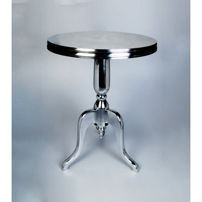 Table d'appoint en aluminium argenté